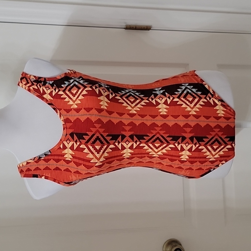 Lucky & Blessed Filly Flair Size S Aztec Print Tank Top Bodysuit NEW with Tag